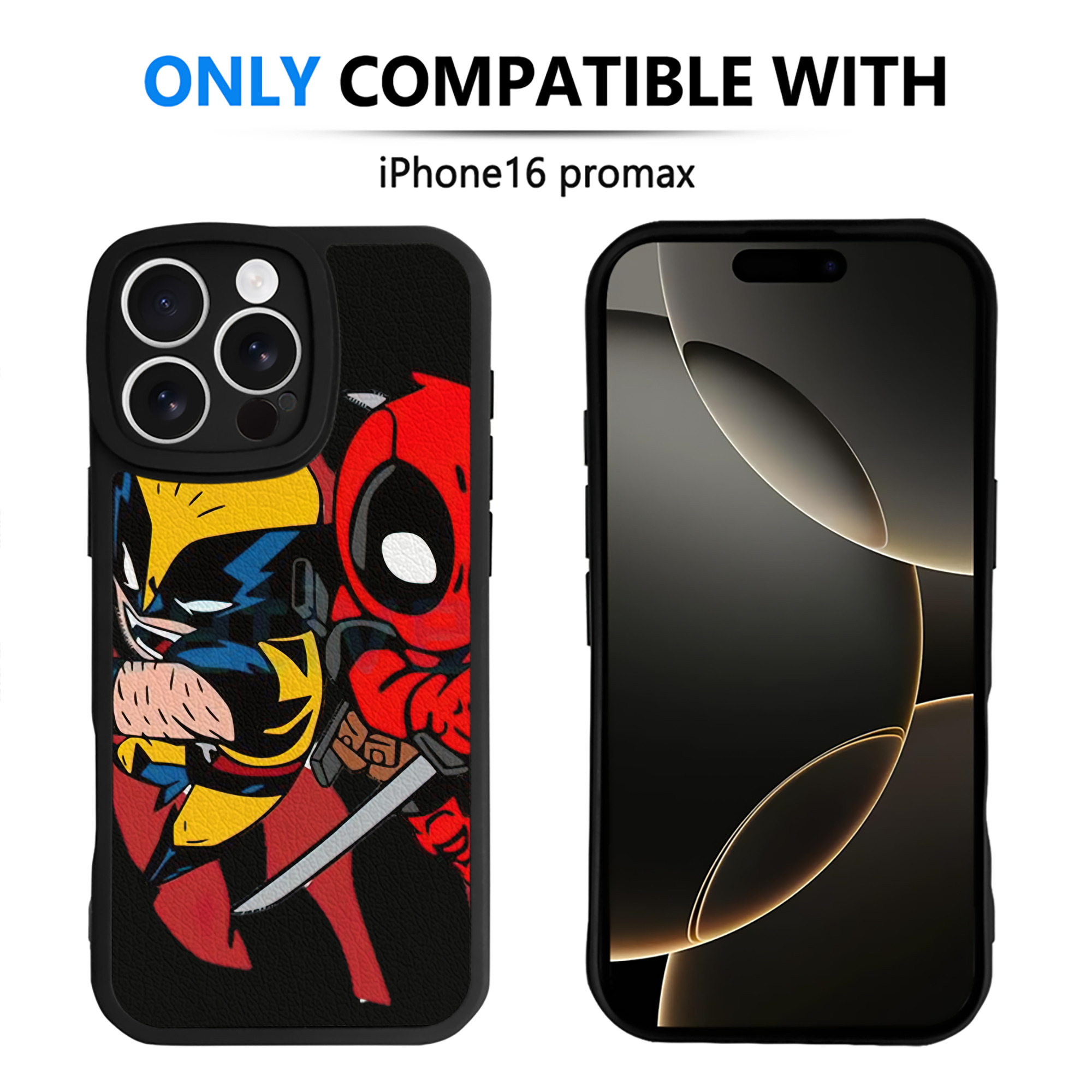（画像用） Deadpool デッドプール 【iPhone 16シリーズ対応】シリコンスマホケース（レザー調） 材質：シリコン